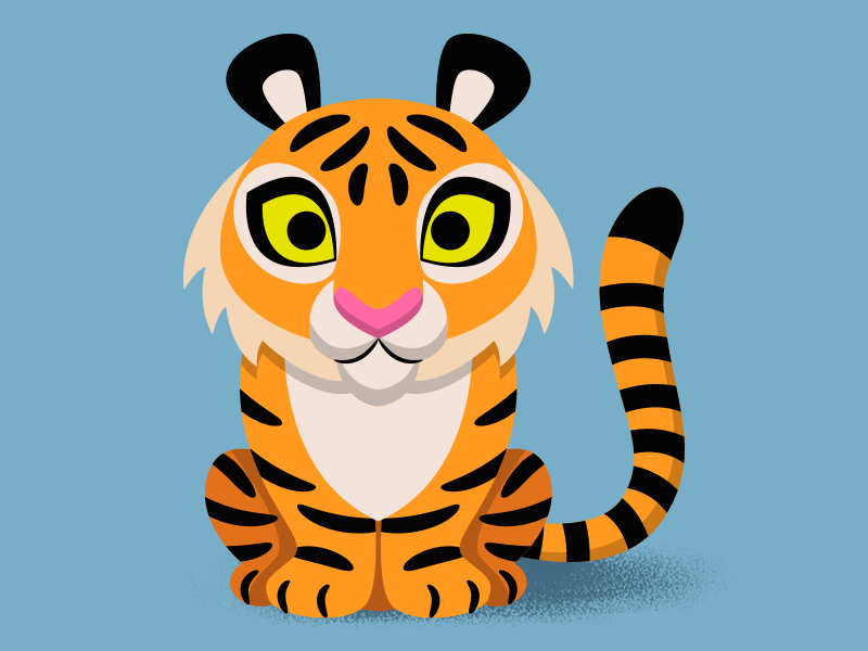 Hi! I´m a kind tiger videogame tigre tiger illustrator prop asset