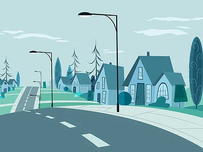 Mansion Foster animation background cartoon vector