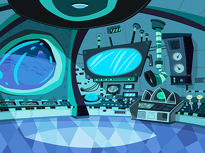 Interior spaceship 2d animation animationbackground background cartoon dibujosanimados illustrator spaceship