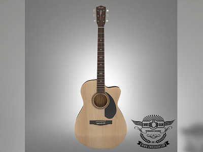 Acoustic Guitar 3d cg draw guitar music render