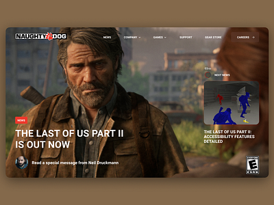 NAUGHTY DOG STUDIO RE-DESIGN (CONCEPT) games lastofus2 main naughty dog playstation4 promo ps4 ps4pro site site builder tlou2 webdesign