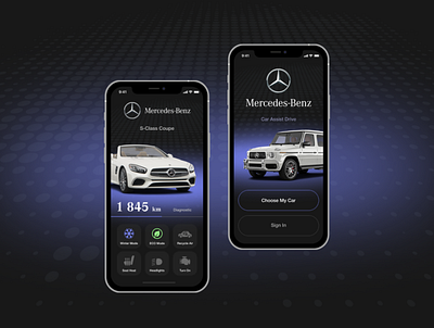 A few screens for Mercedes-Benz app assist assistant car design figma mercedes mobile ui ui uidesign webdesign