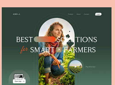 Agro—A Main Page carrot design farm farmers green orange uiwebdesign women