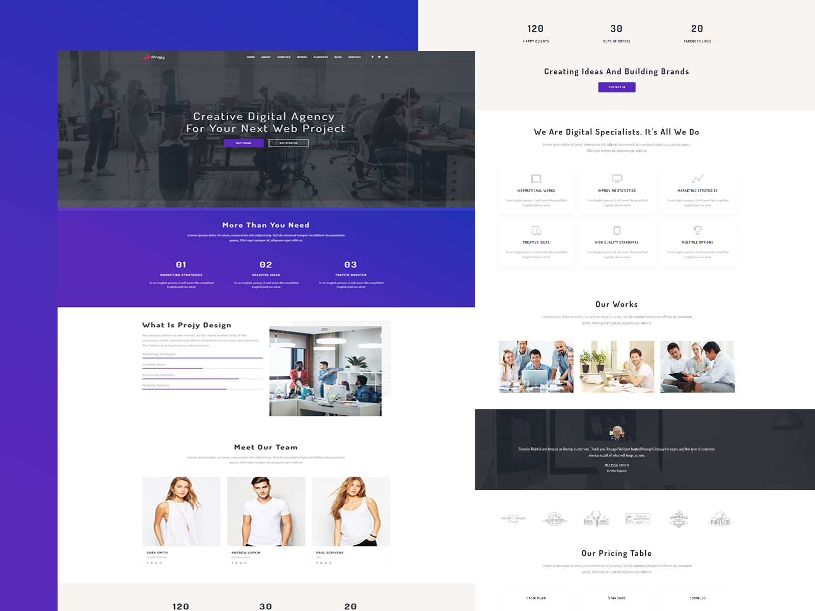 Projy - Multipurpose Responsive Template by Uxign on Dribbble