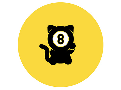 lucky 8 neko 8 ball branding illustraion logo lucky cat lucky charms neko self branding yellow