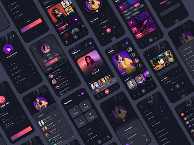 Radio AVA - Music Player App Ui Design app appdesign dark ui design music app player ui trend ui uiux ux uxui