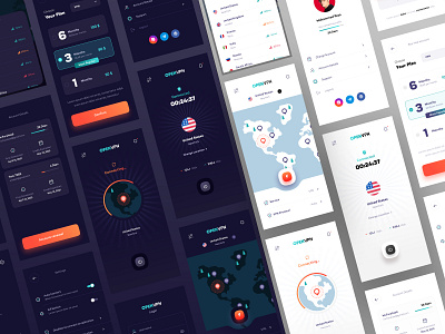 OPENVPN App Ui Design app dark ui design light ui mobile modern service trend ui uidesign uiux userinterface vpn vpn app