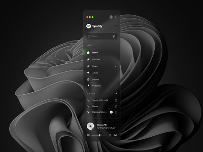 Sidebar Navigation Glass - Spotify 🎸🤘 concept dark sidebar dashboard design desktop icon menu music nav nav bar navigation sidbar sidebar navigation spotify ternd ui uidesign uiux userinterface website