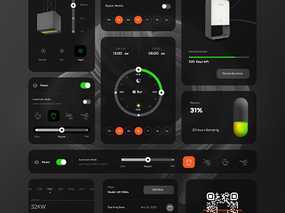 Smart Home Components - Part 1 app component components dark design glass gradient home smarthome toolbar trend trigger ui uidesign uiux userinterface window