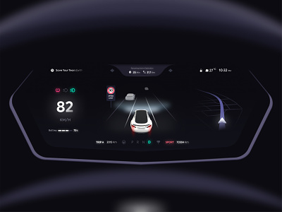Tesla Ui Dashboard🔥🤘 3d app car car dashboard dark dashboard design display electric car graphic design instrument kilometers tesla trend ui uidesign uiux userinterface