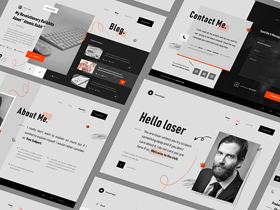 Personal website - Light Version🔥🤘 app classic design gray header hero landing landing page light orange presonal trend ui uidesign uiux userinterface web web design