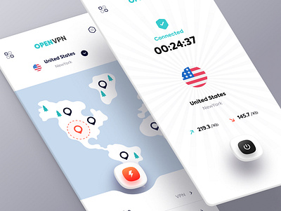 OPENVPN App Ui Design🔥🤘 3d app design freedom internet security light mobile mobile app proxy trend ui uidesign uiux userinterface vpn