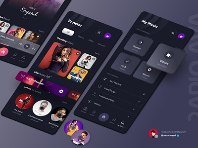 Radio AVA - Music Player App Ui Design🔥🤘