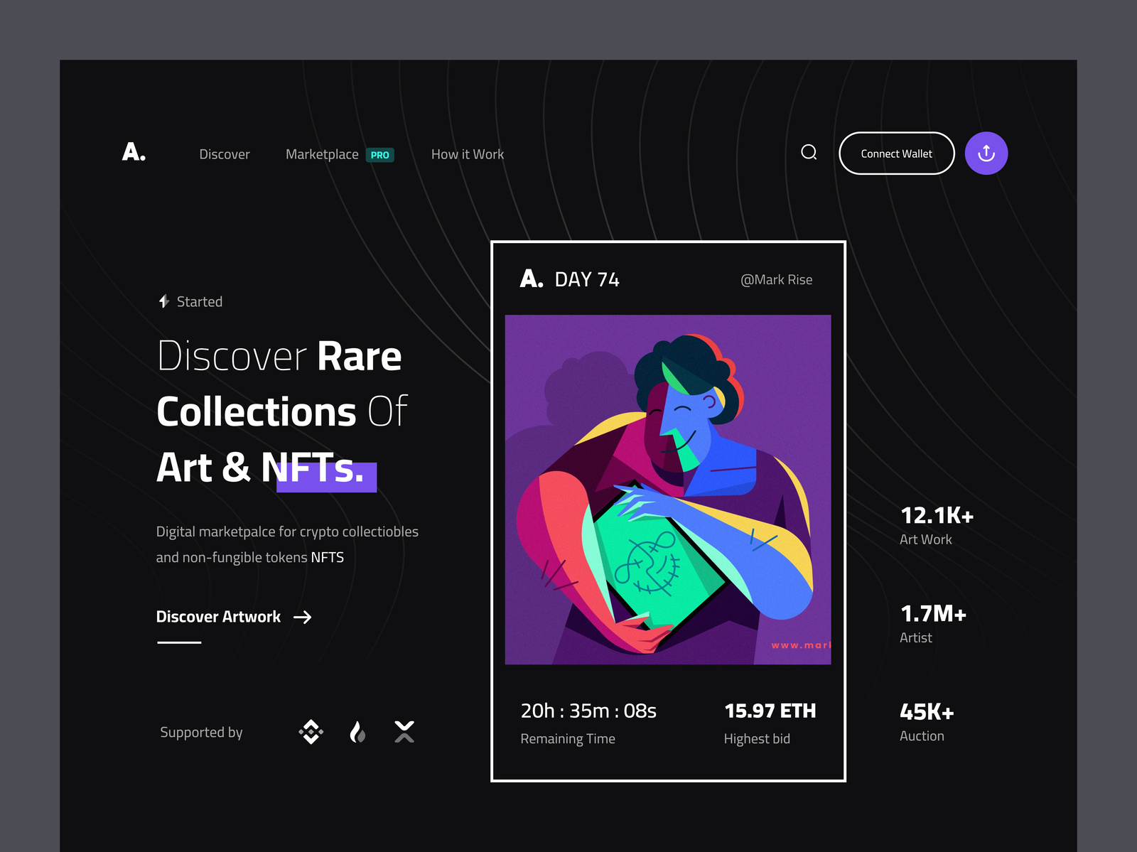 Nft Landingpage Dark Version🔥🤘 By Mohammad Reza Farahzad 🏆 For Oniex™ On Dribbble 0534