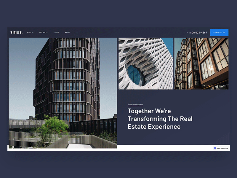 Sirius - Real Estate Website Template architecture business creative design real estate template ui web web design webdesign webflow website