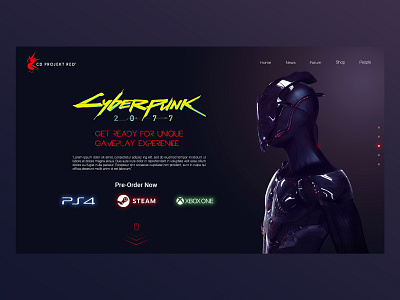 Cyber Punk Video Game pre-Order Landing Page