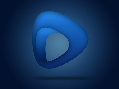 3D Dark Blue Logo Design Concept