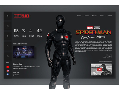 Far from home Landing page concept