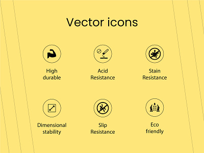 Durable-Acid-Stain-stability-Slip-Eco Vector icons