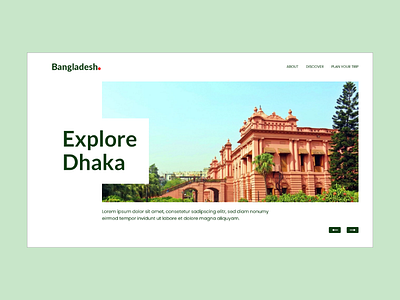 Explore Dhaka Landing Page bangladesh design dhaka homepage design minimal trip to bangladesh ui userinterface ux website concept website design
