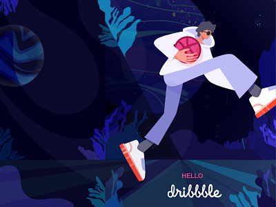 Hello Dribbble! 2020 animation character debutshot design firstshot hellodribbble illustraion illustrator photoshop space trending vector