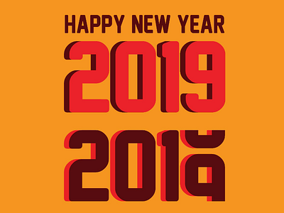 Happy New Year 2019 2019 art brand design designers graphics logo logos minimal newyear ui ux