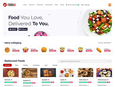 Foodka – Restaurant Food Ordering & Delivery Script branding design illustration logo typography web website