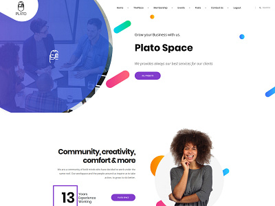 Plato Space branding design illustration lettering logo typography ux vector website