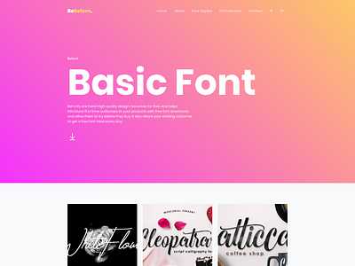 Befont – script Free fonts downloads System with Website typography ui vector website