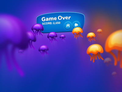 Jelly Bubble - Game Over 2d art 2d game design game art game design game play hit game html5 hyper casual game iphone mobile game ui