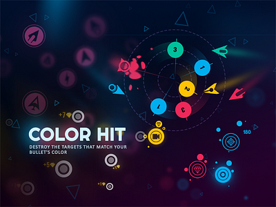 Color Hit - Game play 2d art 2d game color hit design game art game design game play hit game hyper casual game illustration mobile game ui