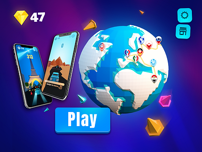 Color Road - UI & Gameplay on iPhone X 3d art 3d modeling 3dsmax game art game design game play iphone x mockup iphonex mobile game mobile games mockup ui