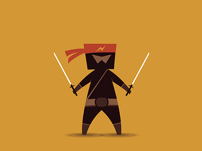 Tiny Ninga character design chibi flat illustration ninja vector