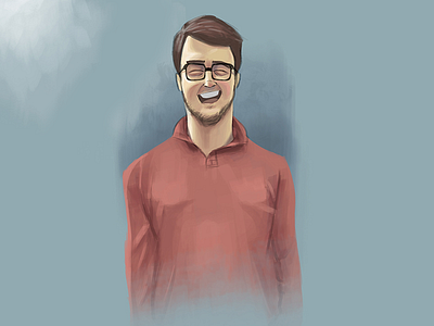 a Portrait digital painting illustration man portrait