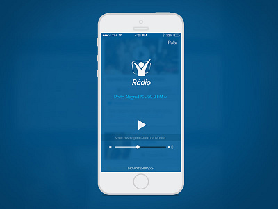 App Design Novo Tempo Radio blue mobile