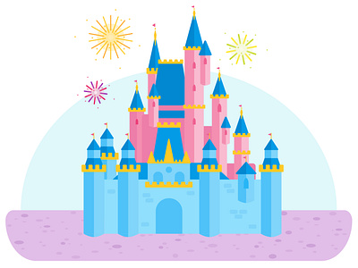 Disney Castle Graphic anaheim castle design disney disney castle fireworks illustration vector