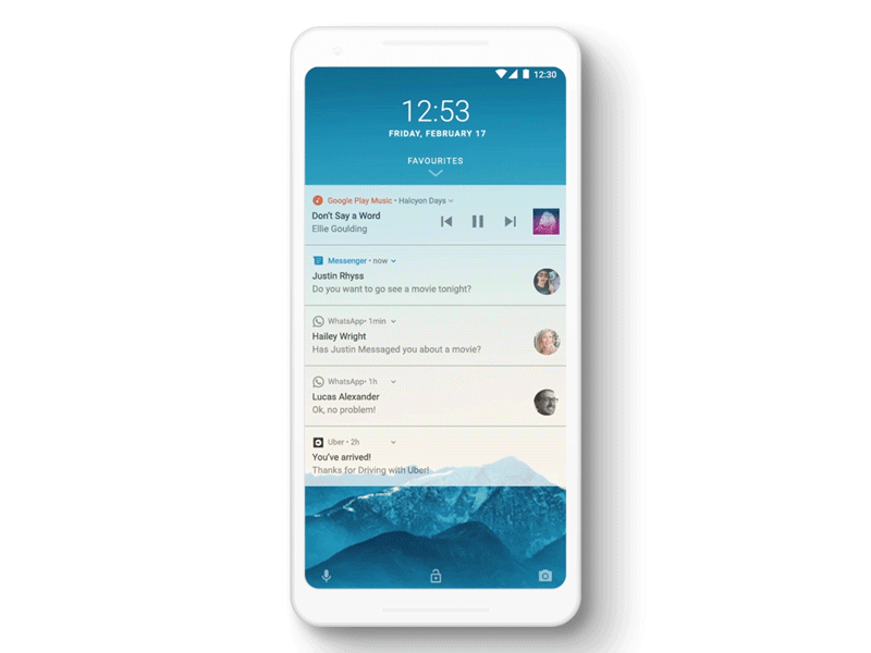 'Look Less' Concept - Enter App calm technology lock screen push notifications ux