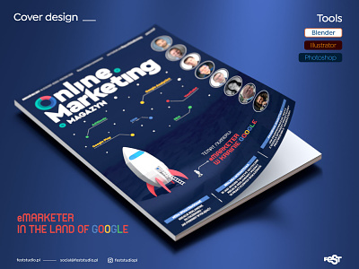 Online Marketing Magazine Cover Design blender blender3d cover design google illustration logo magazine online marketing