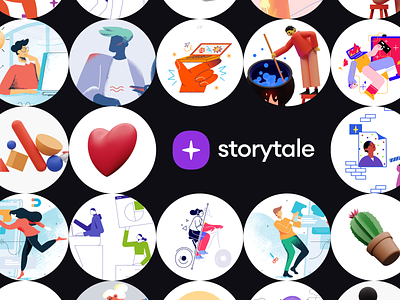 Introducing Storytale 3d app application bright cinema4d colorful design elements flying illustrations landing png presentation project scene startup ui web website