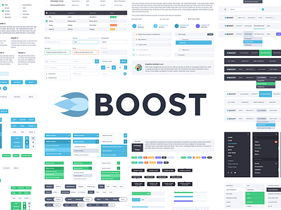 Welcome Boost buttons content dark flat forms grid light modern navigation psd ui kit