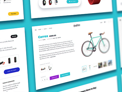 WIP Singleton bike card cards e commerce flat landing pack photoshop psd site ui ux