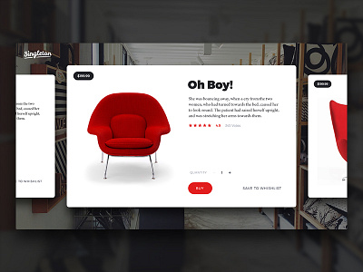 One card from Singleton card chair design e commerce flat product singleton ui