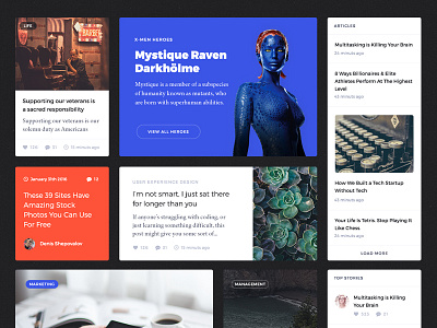 Articles from our new UI Kit article articles block flat interface modern simple ui ui kit ui pack