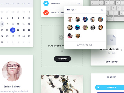 Portland UI. Widgets. block flat interface modern simple ui ui kit ui pack widget widgets