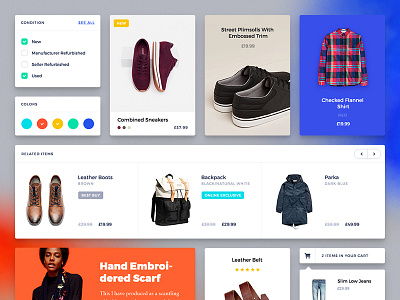 Portland UI. eCommerce. block e commerce ecommerce flat interface modern simple storage ui ui kit ui pack widget