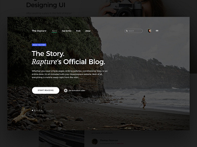The Rapture Startup — Release on July 17th announce card design feature interface ipad iphone landing landing page ui ui kit ui pack