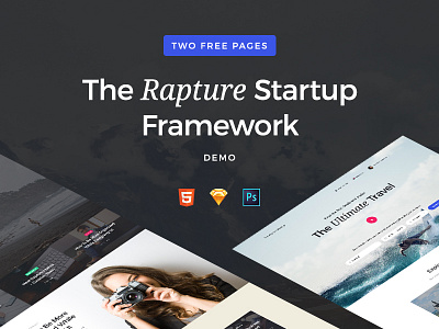 The Rapture Startup Demo card framework free freebie interface landing landing page ui ui kit ui pack ux web