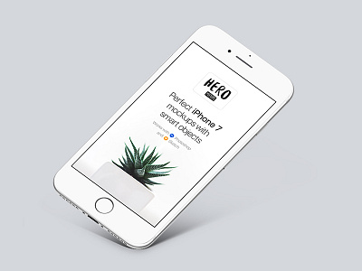 HERO iPhone 7 Silver Freebie angle app application front ios iphone iphone 7 mockup mockups perspective