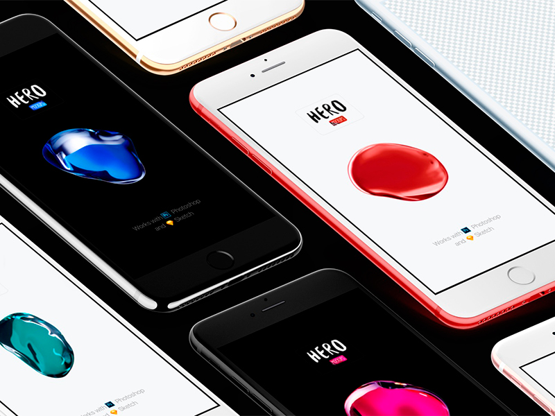 Download HERO iPhone 7 Plus Mockups by Craftwork on Dribbble
