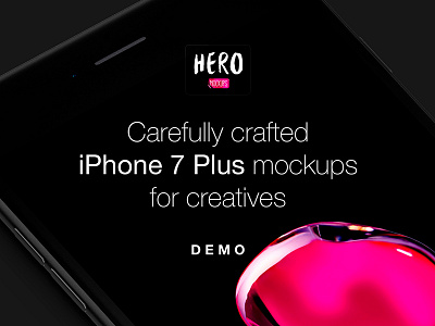 HERO iPhone 7 Plus Demo black discount free freebie freebies iphone 7 iphone 7 plus jet black mockup mockups presentation